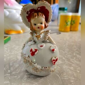 Vintage Lefton Valentines Bell Girl